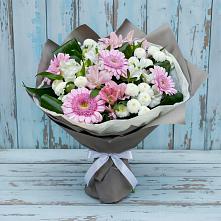 Букет цветов из:  Герберы, Альстромерии и Хризантемы #REPLACE_PRED# Киевском