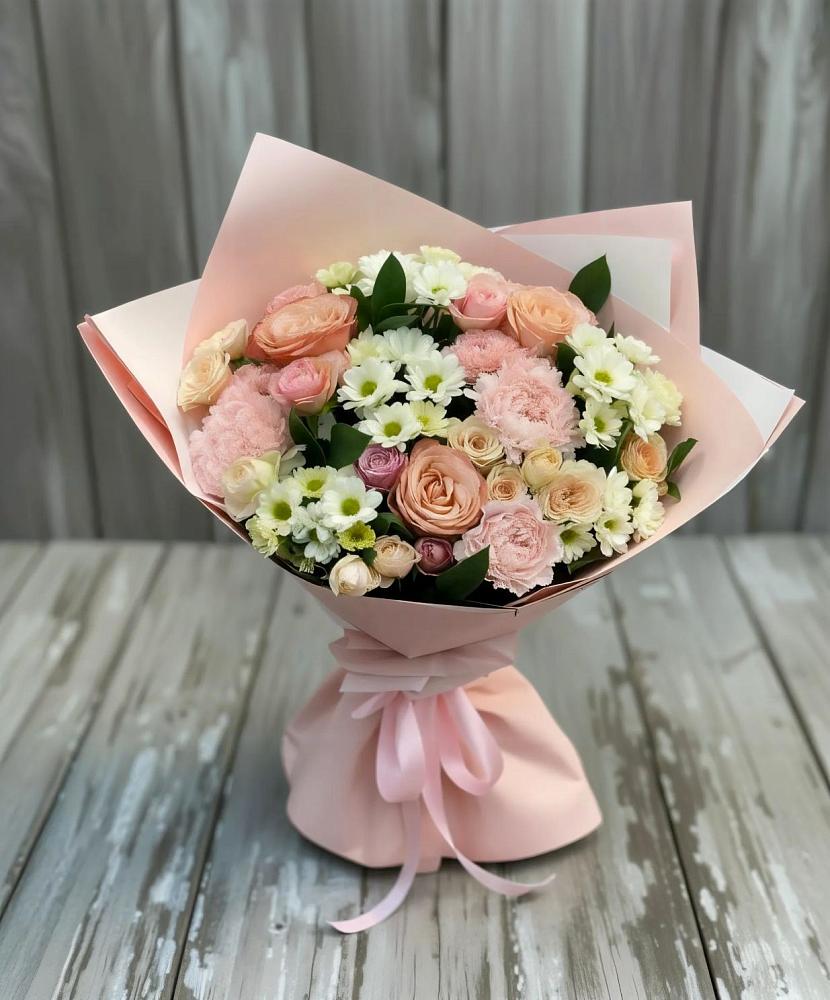 Букет цветов из: Гвоздики, Розы и Хризантемы в Киевском