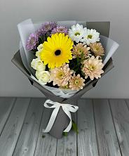 Букет цветов из:  Розы, Герберы и Хризантемы в Киевском