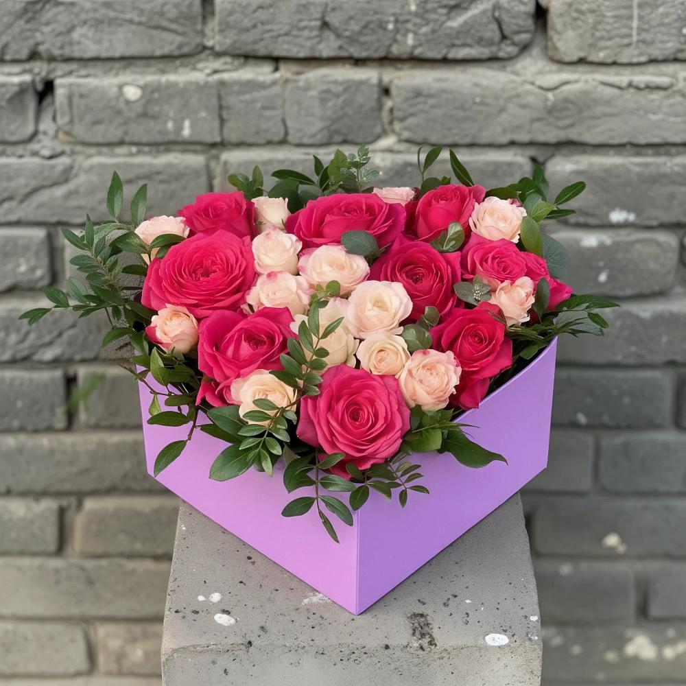 Цветочная композиция из Розы в коробке в Киевском