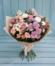 Букет цветов из:  Хризантемы, Розы и Альстромерии #REPLACE_PRED# Киевском