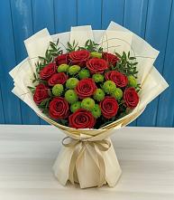 Букет цветов из:  Розы и Хризантемы в Киевском