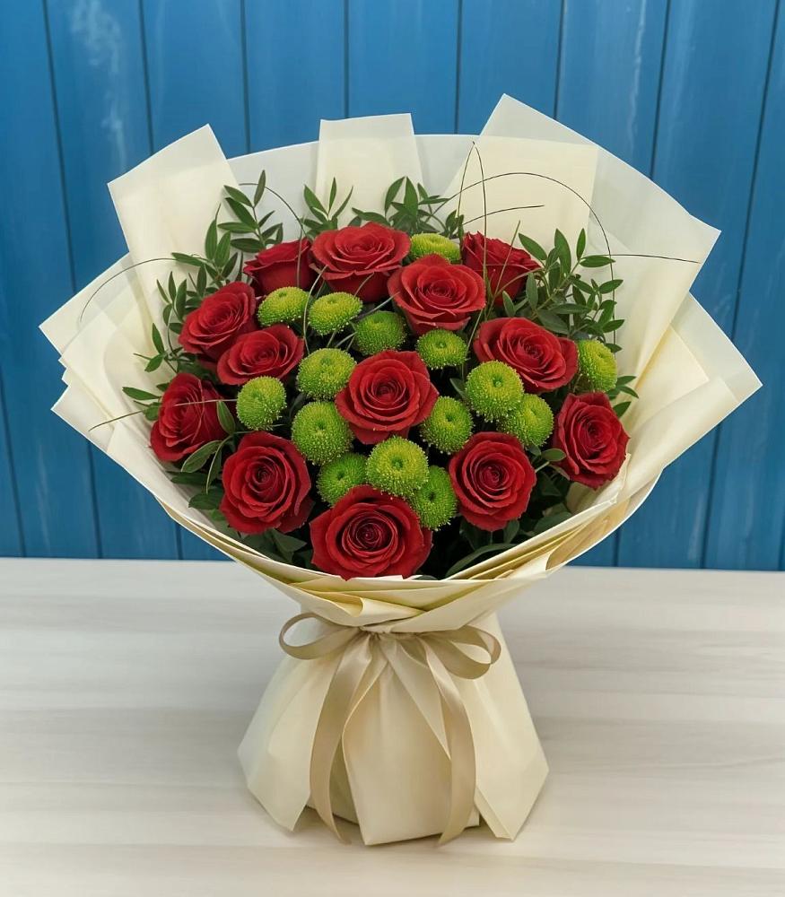 Букет цветов из: Розы и Хризантемы в Киевском